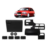 Kit Moldura Painel Grade Porta Luvas Ar Gol G3 00 2005 Preta
