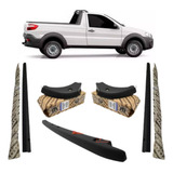 Kit Moldura Superior Caçamba Strada Cabine Simples 2013 2014