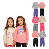 Kit Moletom Menina 04 Pçs Inverno Infantil 2 Blusas 2 Casaco