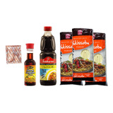 Kit Molho Yakissoba Macarrão Óleo Gergelim Hondashi Premium