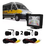 Kit Monitor Câmera Ré E Frontal Para Van E Ônibus Escolar