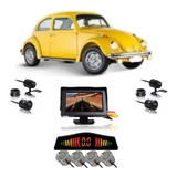 Kit Monitor Fixo Fusca Sensor Ré 2 Câmeras Frontal Traseira