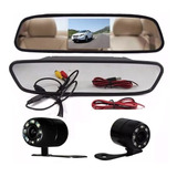 Kit Monitor Retrovisor Câmera Der Ré Led Noturna Universal