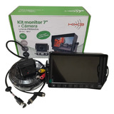 Kit Monitor Tela 7 Hd   Câmera 24v Caminhão Ônibus Cabo 20mt