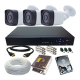 Kit Monitoramento Residencial 3 Câmeras Infra E Dvr Hdmi 4ch