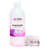 Kit Monomer Risa Liquido Acrilico 500ml Pó Acrílico Unhas