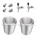 Kit Montagem Chopeira Dupla 2 Vias 2 Serpentina 2 Torneira Cor Prateado Gelo