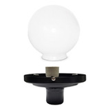 Kit Montagem De Poste Decorativo Com Globo Base P Jardim Cúpula Branco Estrutura Preto