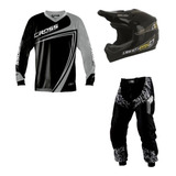 Kit Motocross Trilha Calça Camisa Capacete Pro Tork Insane