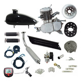 Kit Motor 80cc Bicicleta 2t Motorizada Prata Velocímetro
