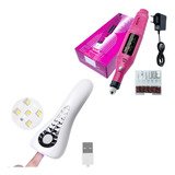 Kit Motor Lixadeira Elétrica Mini Cabine Portátil 18w Unha