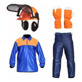 Kit Motosserrista Camisa Calça Capacete 3 X 1 Par De Luva