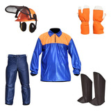Kit Motosserrista Camisa Calça Capacete Luva E 4 Perneira