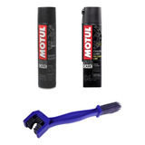 Kit Motul C1 C4 Escova Limpeza Corrente Moto Transmissão