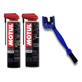 Kit Motul C1 C4 Escova Limpeza Corrente Moto Transmissão