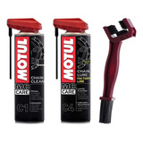 Kit Motul C1 Clean C4 Lubrificante Corrente 400ml Escova