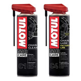 Kit Motul C1 Clean C4 Lubrificante Corrente 400ml