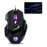 Kit Mouse Gamer 3200dpi Led Rgb Jogo Óptico Usb Mouse Pad