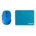 Kit Mouse Sem Fio 10 Metros, Azul + Mouse Pad 22x18 Azul
