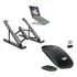 Kit Mouse Sem Fio Led 2.4ghz E Suporte Para Notebook Preto