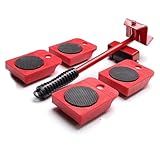 Kit Movedor De Móveis Pesados Com Rodinhas Compacto E Completo Levantador E Rodinhas Suporta 150kg 5 Peças
