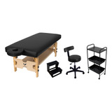 Kit Moveis Complet Estética Maca Fixa Mocho Carrinho Escada