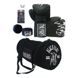 Kit Muay Thai Luva Bandagem bolsa bucal