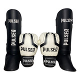 Kit Muay Thai Top Treino Luva 10oz Caneleira Thunder Pulser