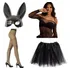 Kit Mulher Gato Fantasia Completa Carnaval Halloween Gatinha