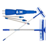 Kit N 28 Cabo Extensor 6m Rodo Combinado Limpa Vidro 45 Cm