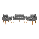Kit Namoradeira Opala 2 Poltronas Suede Porto Decor
