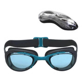 Kit Natação Óculos Mergulho Infantil Profissional Antiembaçante Nabaiji Cor Preto azul