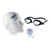 Kit Natação Speedo Adulto Freestyle 3 0 Branco E Preto