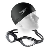 Kit Natação Speedo Óculos Hydrovision Touca Flat Speedo