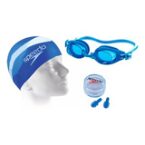 Kit Natação Speedo Óculos Touca Protetor Masculino Menino