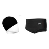 Kit Natação Speedo Sunga Solid Infantil 4 A 8 Touca Tecido