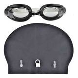 Kit Natação Unissex Oculos Touca Protetor De Ouvido E Nariz
