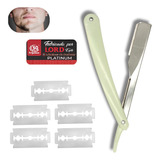 Kit Navalhete Navalha Profissional 10 Lâminas Aço Inox