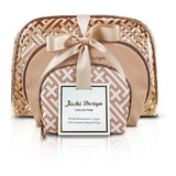 Kit Necessaire Com 3 Peças Diamantes Jacki Design Abc17380 Cor Dourado