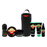 Kit Necessaire Óleo Shampoo Balm Pomada Roll on Barba Rubra