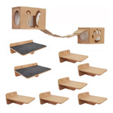 Kit Nicho Gato 11pç 2 Nichos 2 Prateleira Ponte 6 Steps 9mm