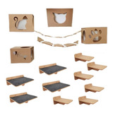 Kit Nicho Gato 16pç 4 Nichos 4prateleira 2ponte 6 Steps 9mm