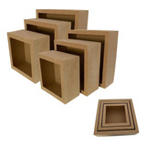 Kit Nichos Quadrado Mdf Cru 2 Kits 6 Peças