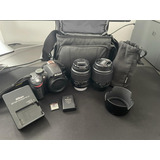 Kit Nikon D3200 Lente 18 55mm Lente 55 200mm Bolsa