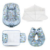 Kit Ninho Com Mosquiteiro Almofada Trocador Safari