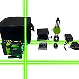 Kit Nivel Laser Profissional 3D 12 Linhas 2 Bateria Luz Verde Auto Nivelamento Horizontal E Vertical Com Acessórios