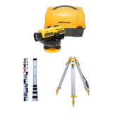 Kit Nível Óptico Automático 32x Mira 5m Tripé Topografia