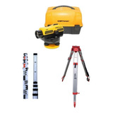 Kit Nível Óptico Automático 32x Mira 5m Tripé Topografia