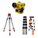 Kit Nível Óptico Automático Mira 5m Tripé Topografia