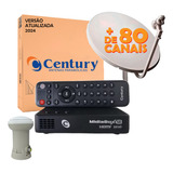 Kit Nova Antena Parabólica Banda Ku 5g Century Se 80 Canais